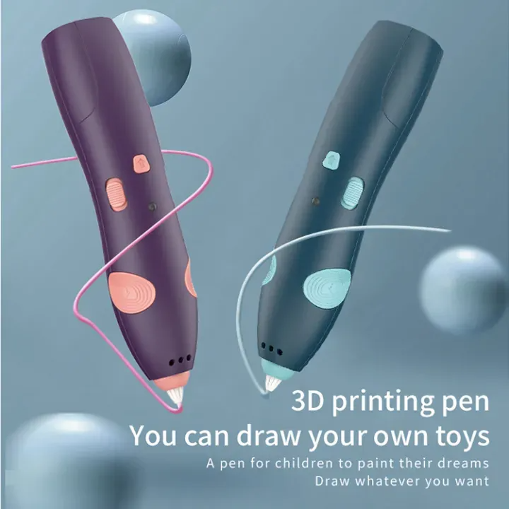3D Pen 3D Printing Pen PLA Drawing Printer Pen LCD Display with 3 Colors Random Filament Refills, Art Crafts Gift for Kids Adults