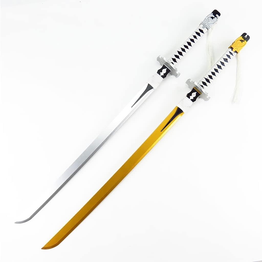 Japanese Anime Wooden Katana, Samurai Sword Training Sword for Kendo Training, Martial Arts, Home Exhibition, Cosplay, Collecting, Christmas Birthday Gifts, Wood Colour