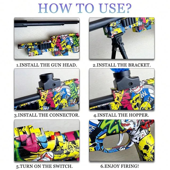 AWM Electric Gel Ball Blaster, High Speed Automatic Splatter Ball Blaster