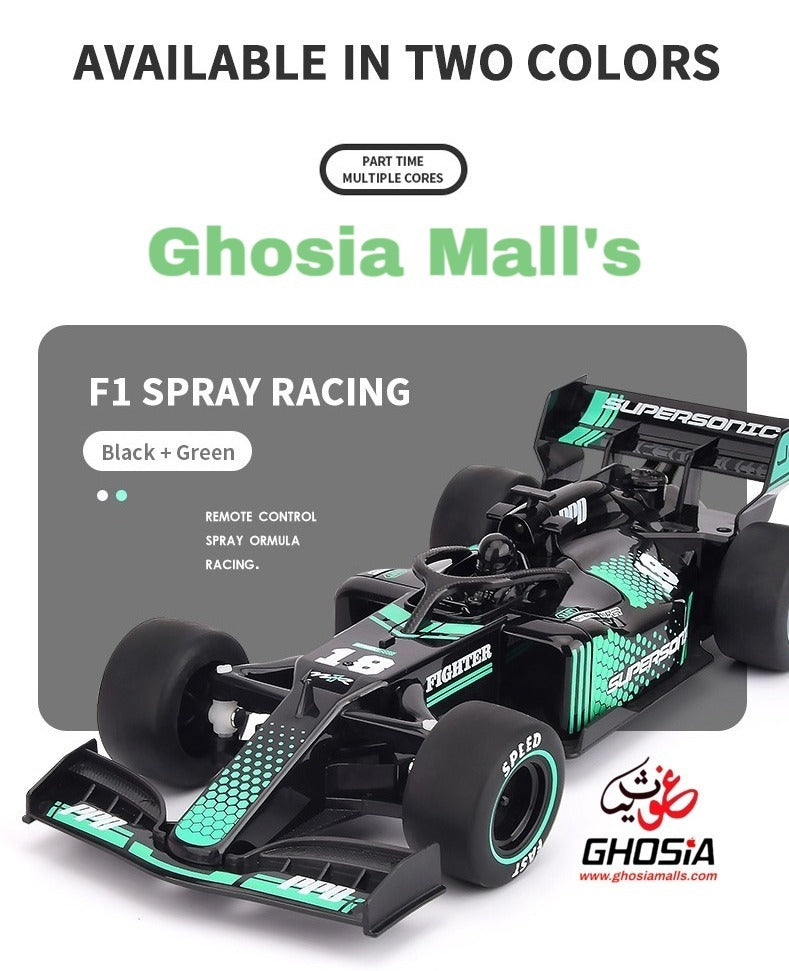 RC Spray Runner Car with Sounds Lights and Smoke-Remote Control Car for Kids