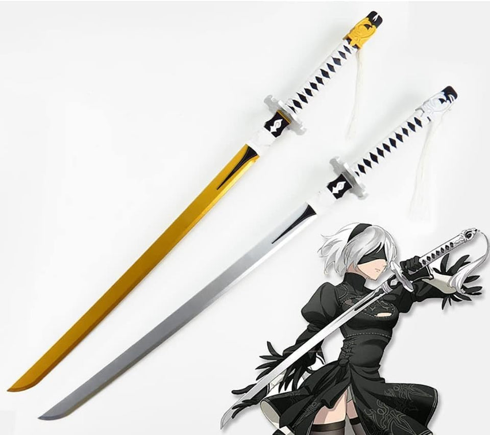 Japanese Anime Wooden Katana, Samurai Sword Training Sword for Kendo Training, Martial Arts, Home Exhibition, Cosplay, Collecting, Christmas Birthday Gifts, Wood Colour