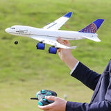 2.4G RC Airplane Radio Control Aircraft 747 3CH DIY Airplane with Light for Kids