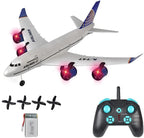 2.4G RC Airplane Radio Control Aircraft 747 3CH DIY Airplane with Light for Kids