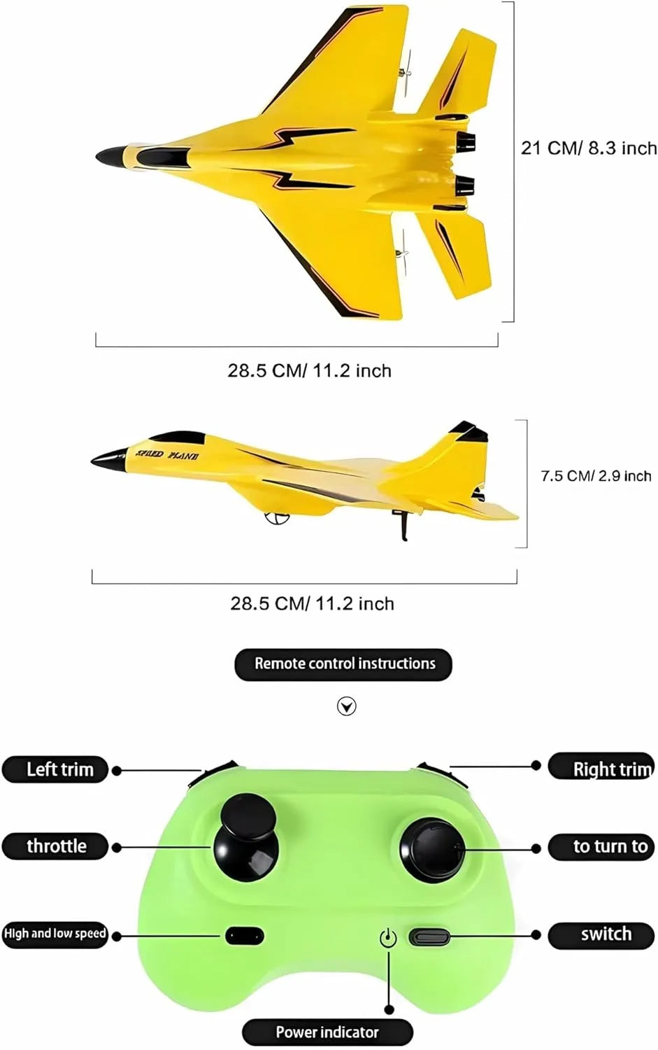 ZY -320 Remote Control Plane Aircraft 2.4G Glider Easy to Fly Remote Control Fighter EPP