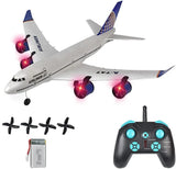 2.4G RC Airplane Radio Control Aircraft 747 3CH DIY Airplane with Light for Kids