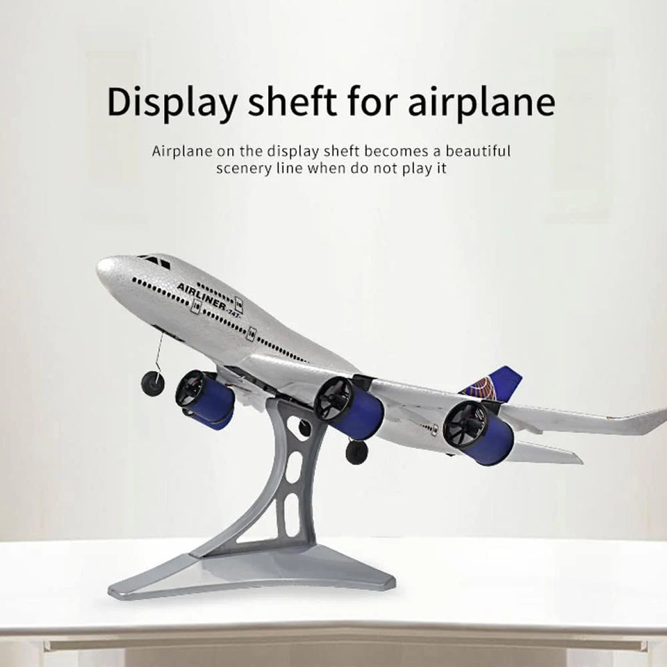 2.4G RC Airplane Radio Control Aircraft 747 3CH DIY Airplane with Light for Kids
