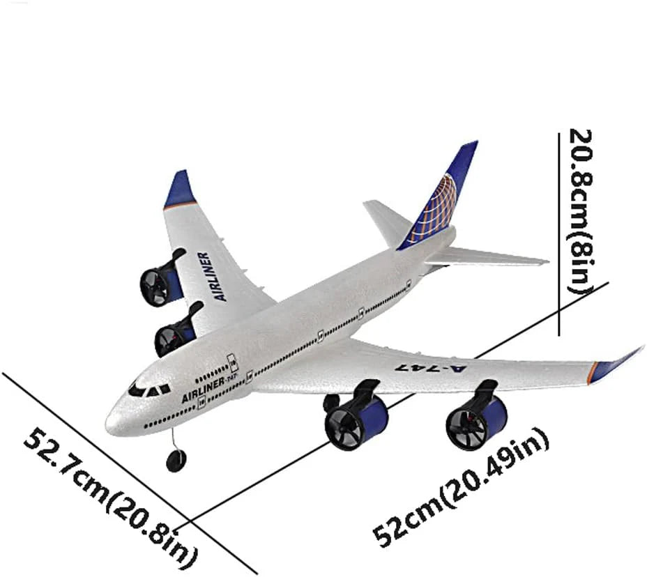 2.4G RC Airplane Radio Control Aircraft 747 3CH DIY Airplane with Light for Kids
