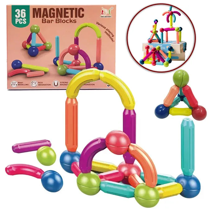 36 PCS Megnetic Buildind Blocks Set Early Learning Megnetic Stricks Balls Assembling Game
