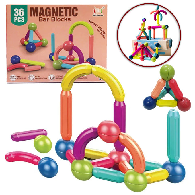 36 PCS Megnetic Buildind Blocks Set Early Learning Megnetic Stricks Balls Assembling Game