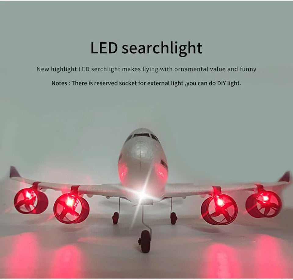2.4G RC Airplane Radio Control Aircraft 747 3CH DIY Airplane with Light for Kids