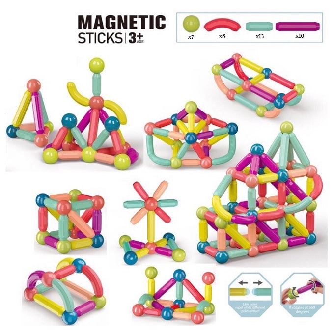36 PCS Megnetic Buildind Blocks Set Early Learning Megnetic Stricks Balls Assembling Game