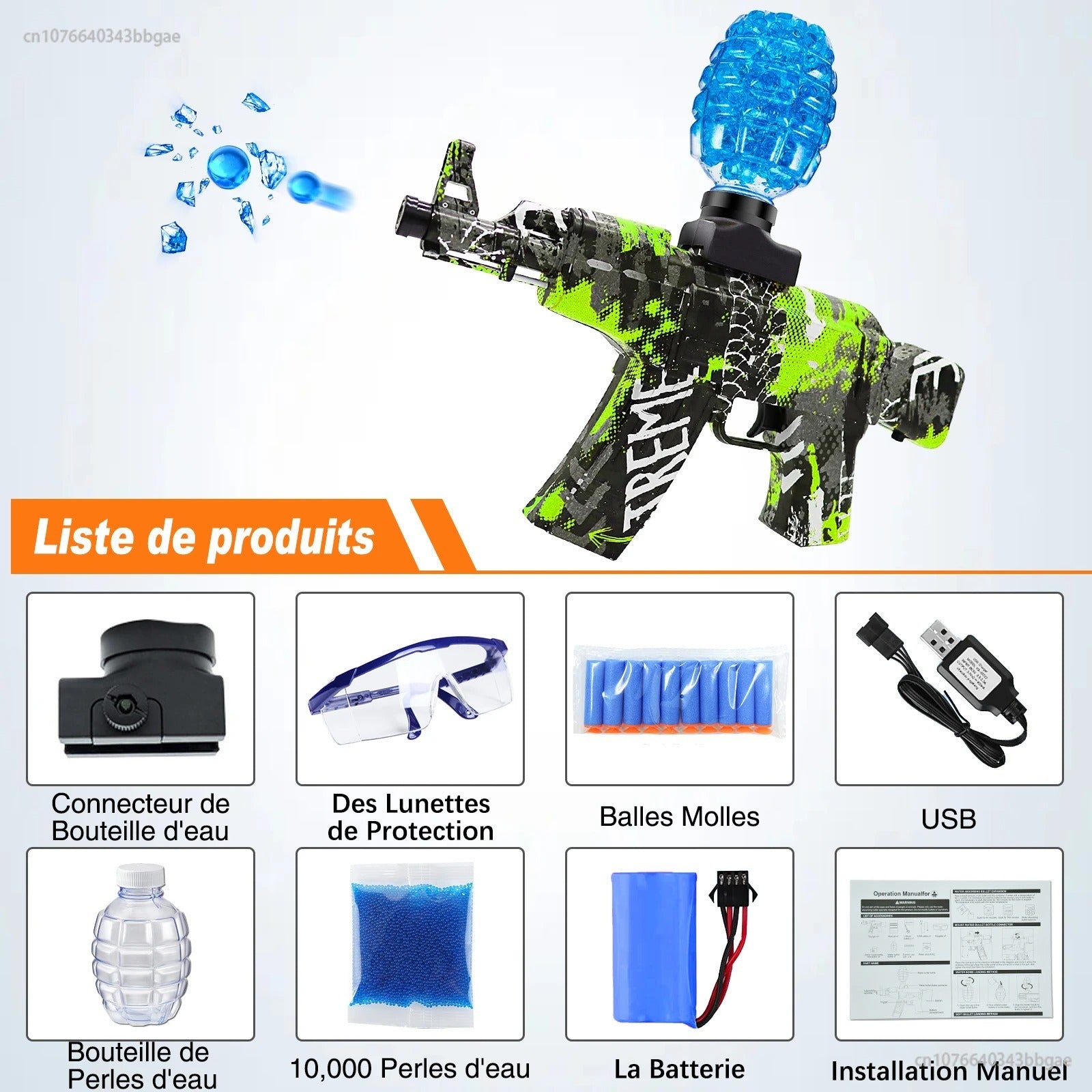 Electric Gel Ball Blaster Gun AK47 Splatter Blasters Automatic, Ball Blaster for Splat Gun Automatic Outdoor Activities-Boys and Girls Fighting Shooting Team Game