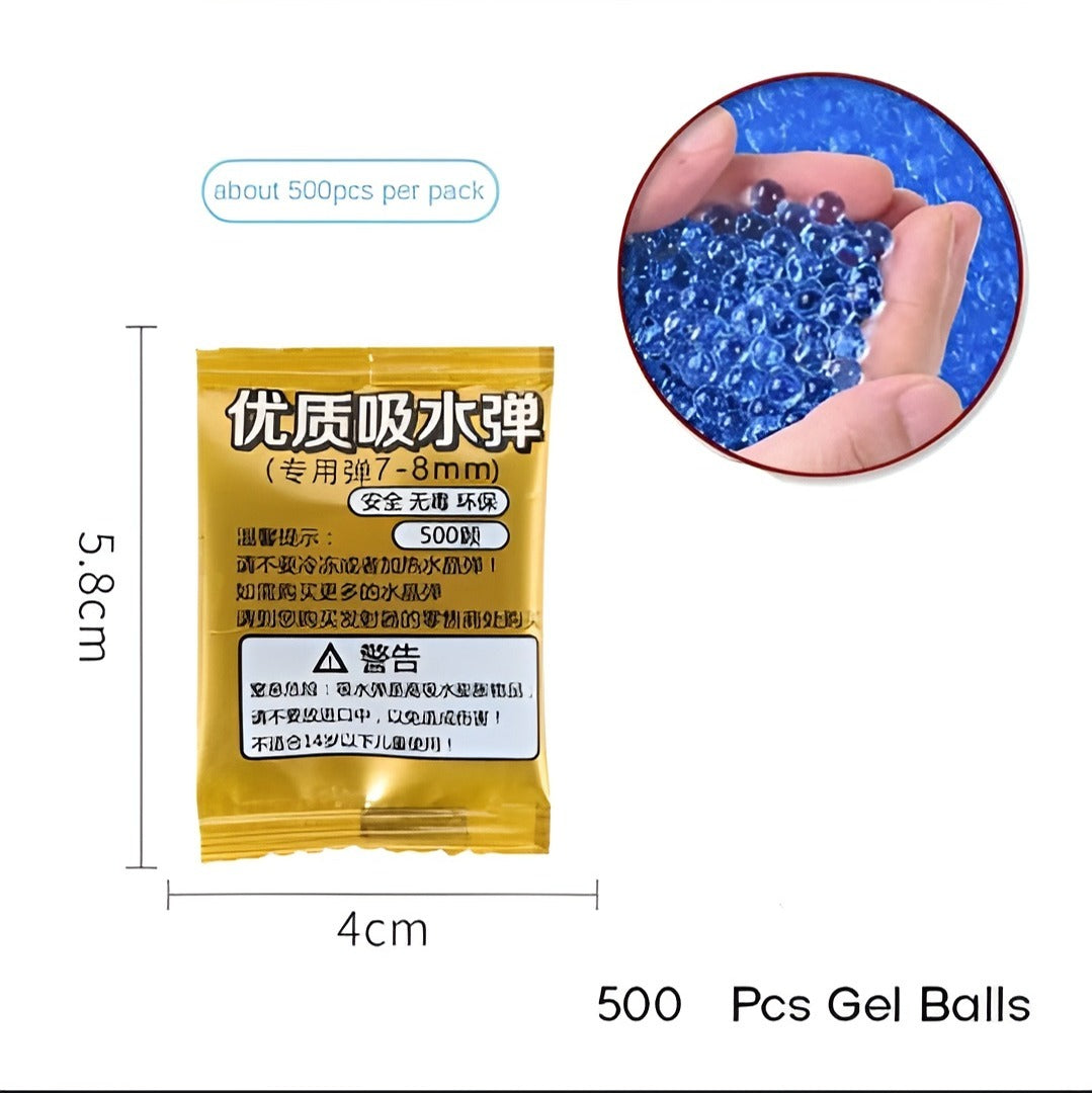 Pack of 500 Pcs In 1 Colorful Blue Water Beads Orbeez Water Expanding Gel Balls Hydrogen Balls Growing - Water Bombs - Water Bullets For Guns Orbits Gun 7-8 MM