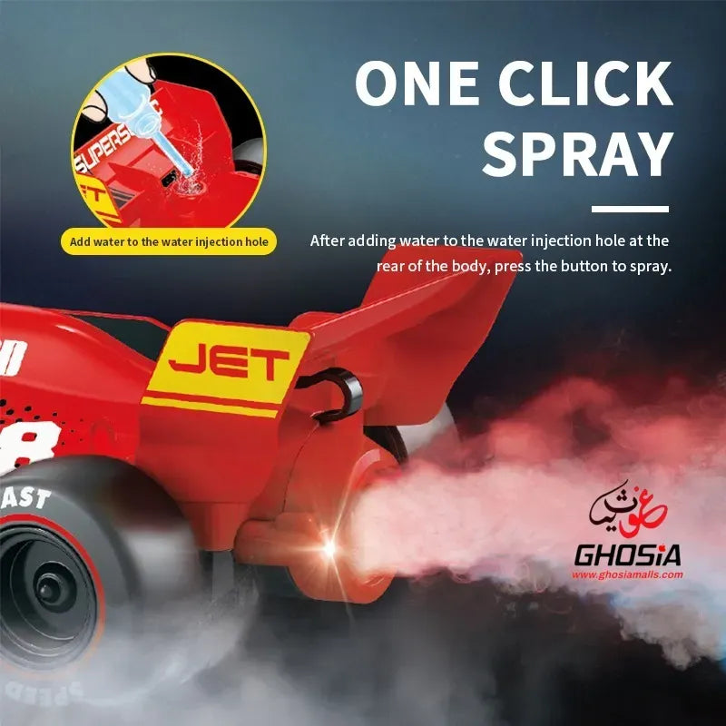 RC Spray Runner Car with Sounds Lights and Smoke-Remote Control Car for Kids