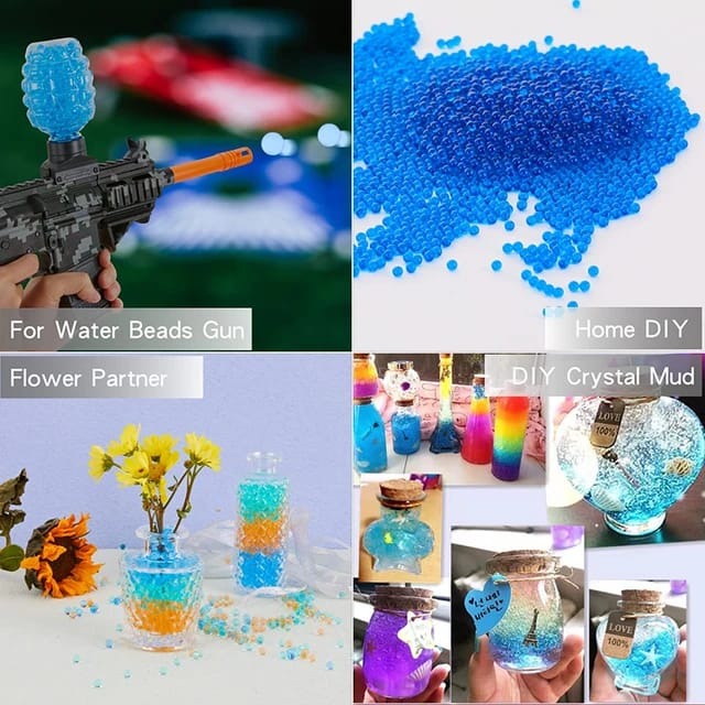 Pack of 500 Pcs In 1 Colorful Blue Water Beads Orbeez Water Expanding Gel Balls Hydrogen Balls Growing - Water Bombs - Water Bullets For Guns Orbits Gun 7-8 MM