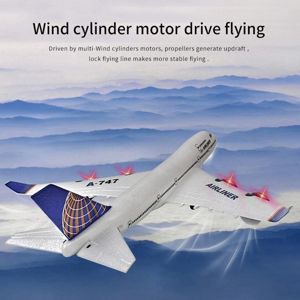2.4G RC Airplane Radio Control Aircraft 747 3CH DIY Airplane with Light for Kids