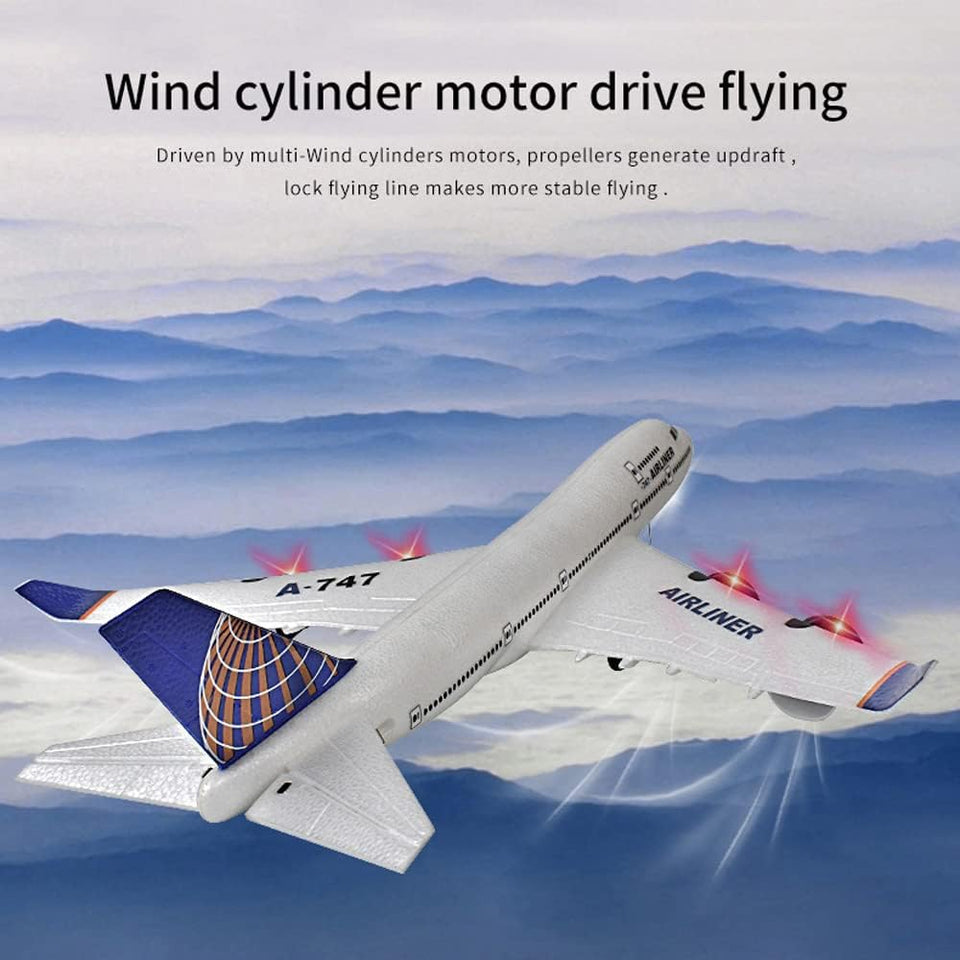 2.4G RC Airplane Radio Control Aircraft 747 3CH DIY Airplane with Light for Kids