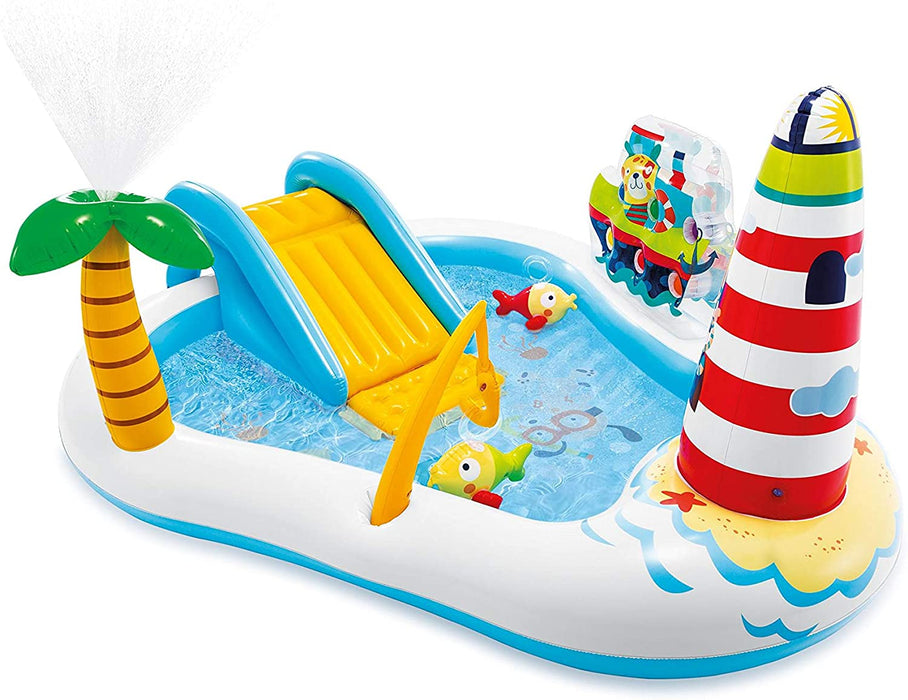 INTEX Fishing Fun Play Center Inflatable Kiddie Pool 218 x 188 x 99 cm