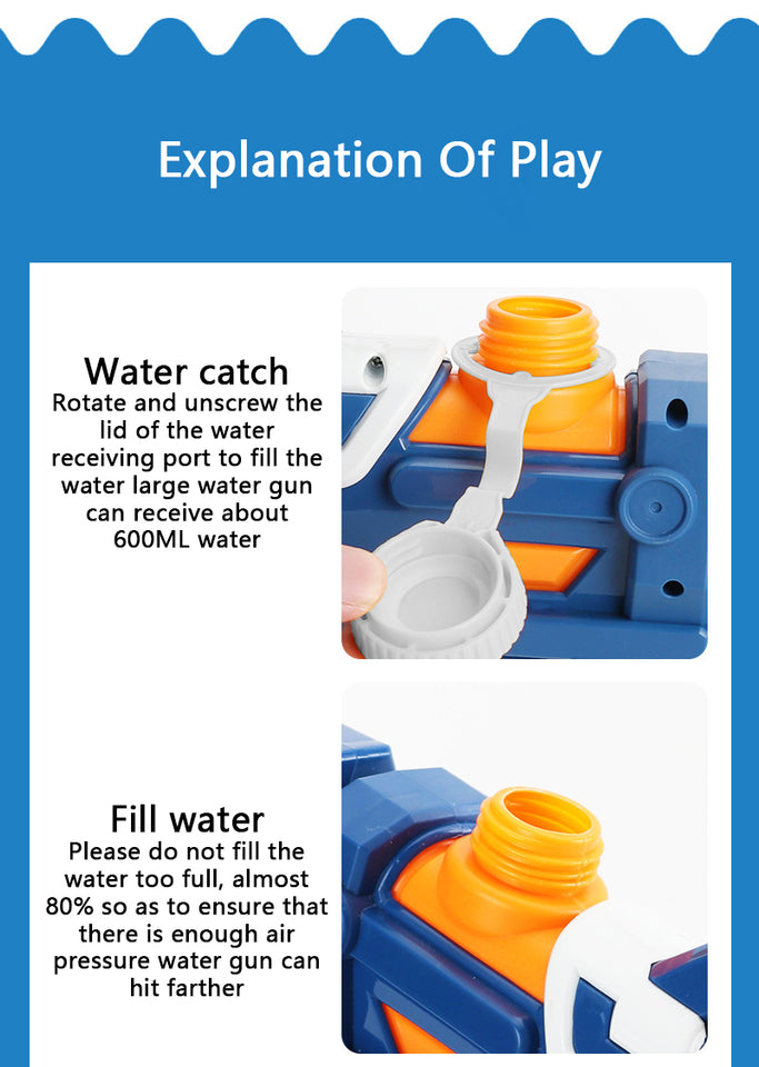 Air Gun Toys Running Man's Same Large High Pressure Water Gun Children's Long Range Beach Outdoor Toys for Kid Boys Girls