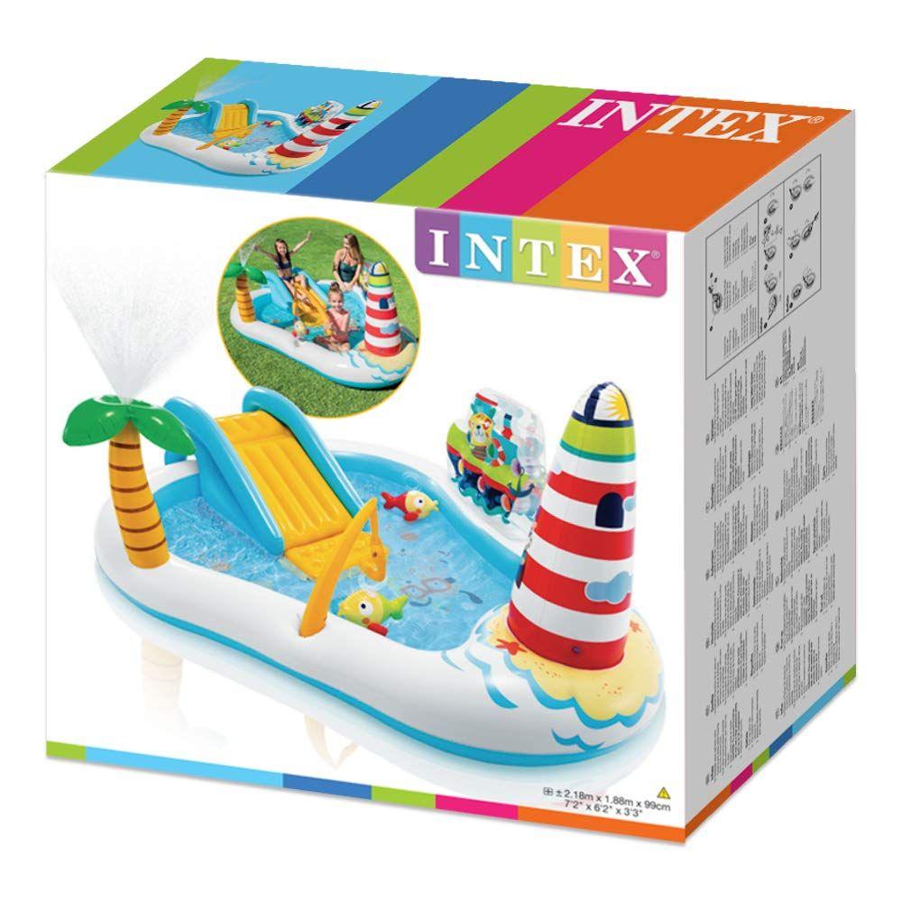 INTEX Fishing Fun Play Center Inflatable Kiddie Pool 218 x 188 x 99 cm