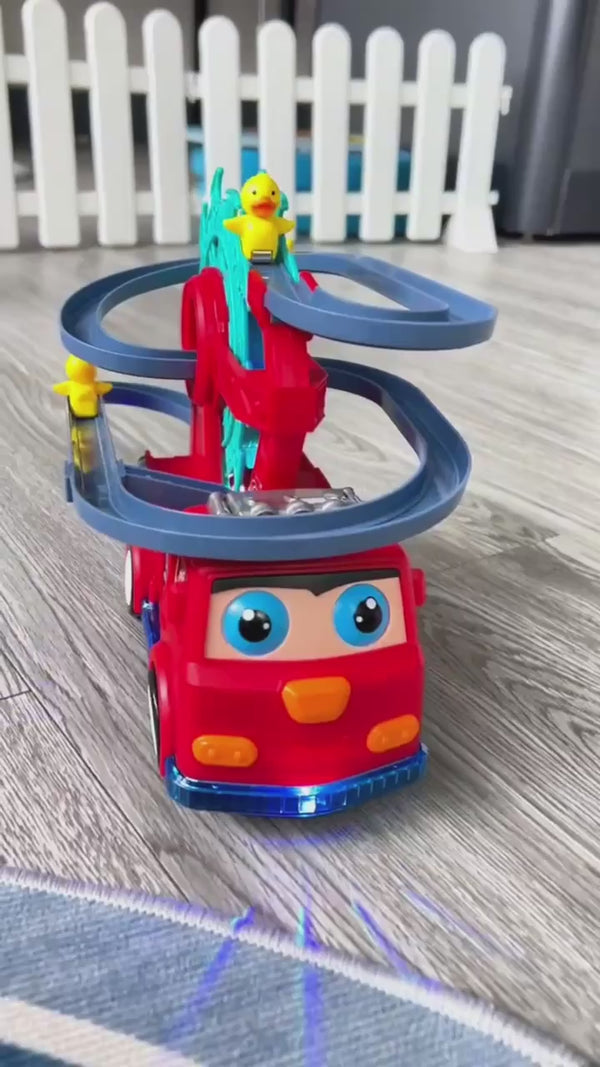 Fire Rail Car with Duck Slide Track