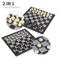 2 in 1 Travel Magnetic Chess and Checkers Board Game (Foldable)