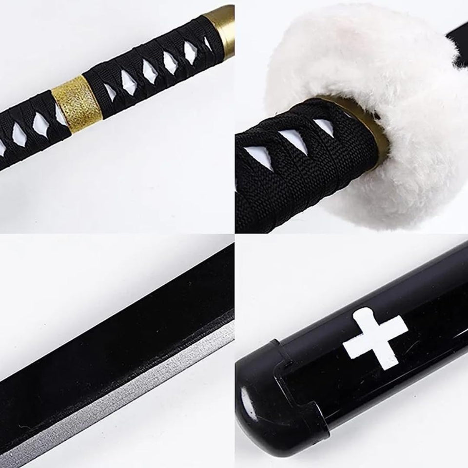 Kawaii Kart | One Piece Cosplay Sword Trafalgar D. Law Life Size Kikoku Replica Wooden Katana - 104 cm | Perfect for Anime Gift, Anime Cosplay, Anime Merchandise Collectibles