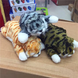 Funny Simulation Touch to Roll Electric Cat Roll Plush Animals Cats Toys Kid