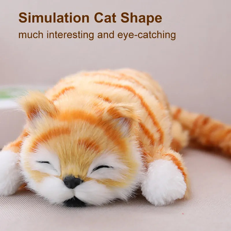 Funny Simulation Touch to Roll Electric Cat Roll Plush Animals Cats Toys Kid