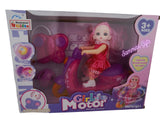 Scooter Motorcycle + Doll Music & Sound Radio Remote Control Car 2 Channel Pink