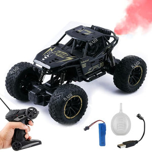 Rc Monster Truck Remote Control Car for Kids with Mist Sprayer,5 Function 1:18 Rc Car Toys for Boys,Rock Crawler 2Wd Offroad High Speed Remote Car Toys for Kids 3 Years 12