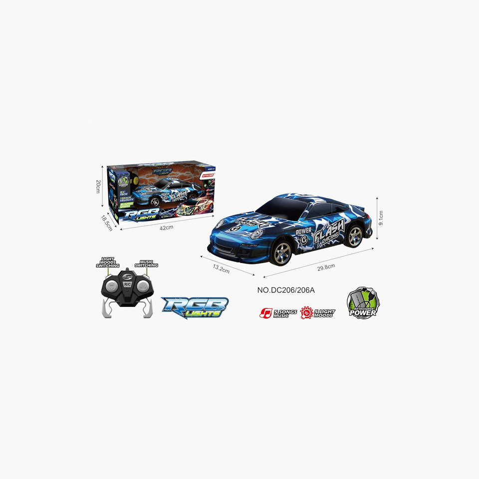 2.4 GHz RC Super Car with RGB Lights 15KM/H Speed