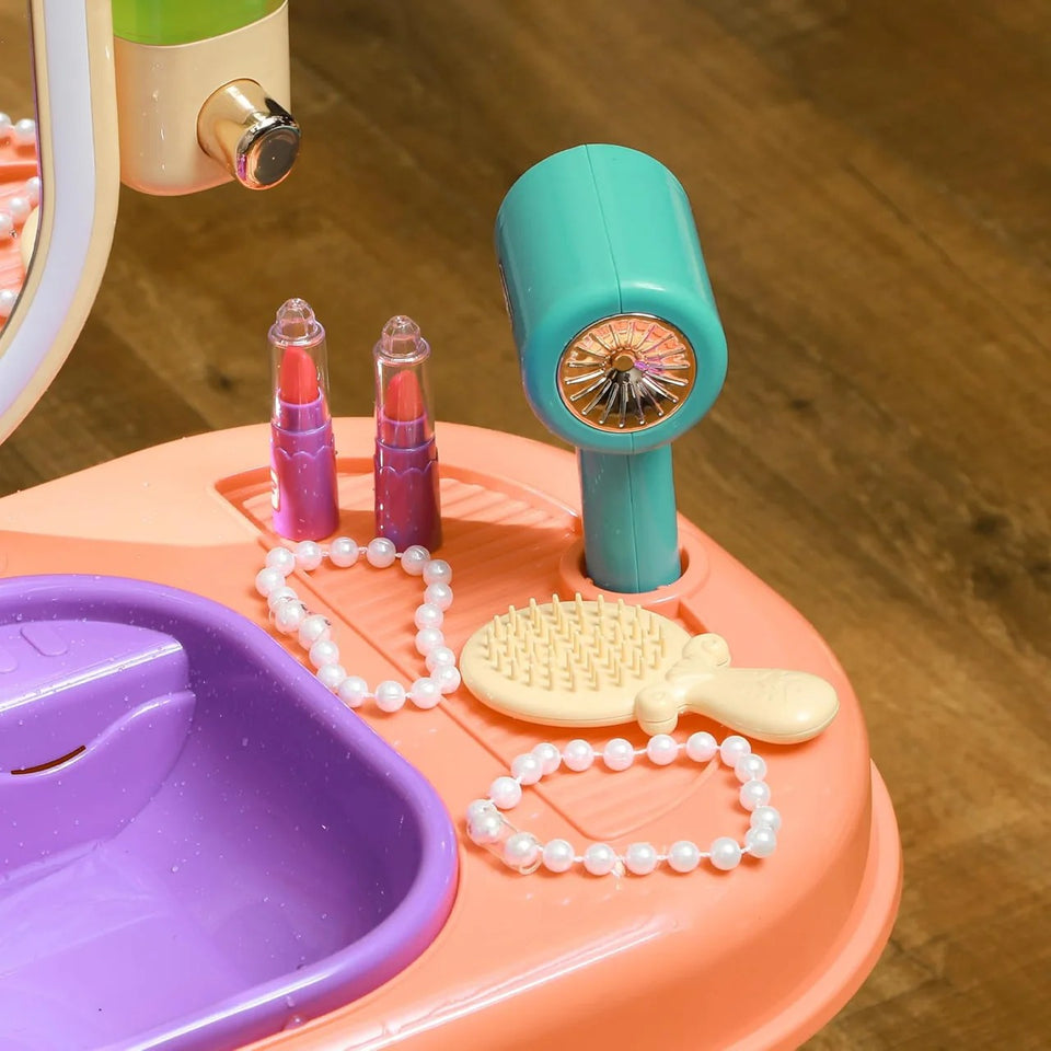 Kids Fun Dresser Desktop Vanity with Mirror, Sound, and Light