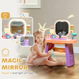 Kids Fun Dresser Desktop Vanity with Mirror, Sound, and Light