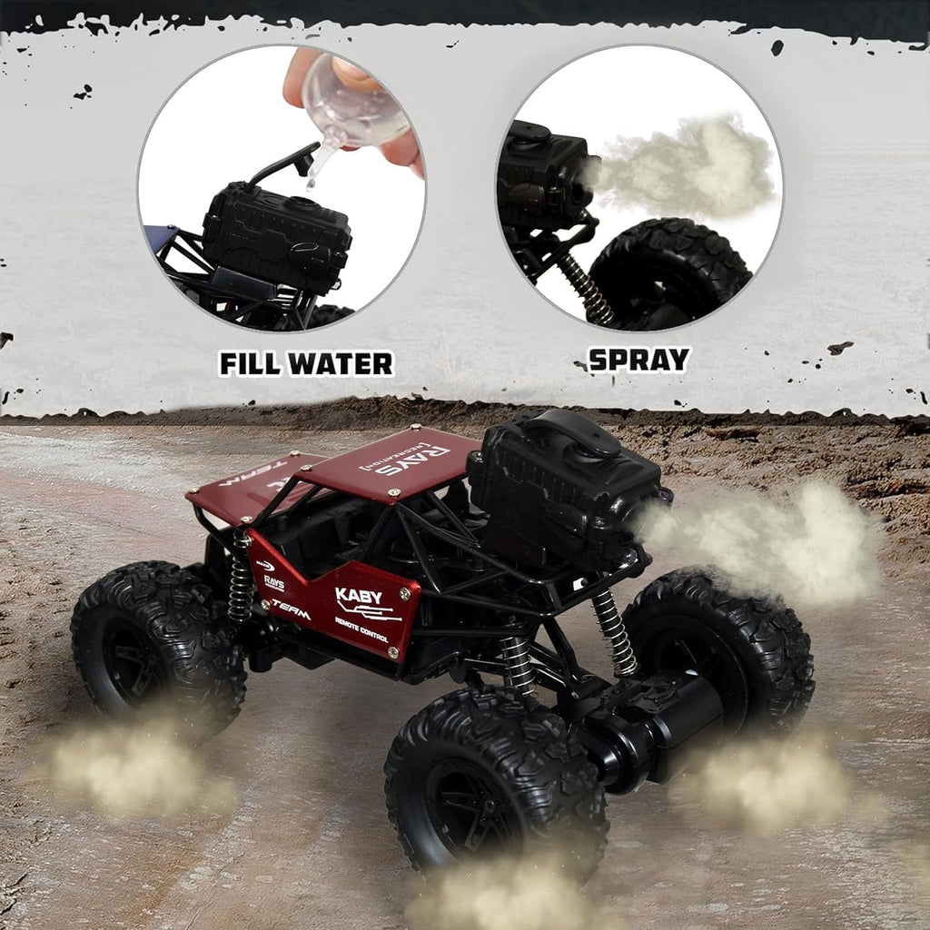 Rc Monster Truck Remote Control Car for Kids with Mist Sprayer,5 Function 1:18 Rc Car Toys for Boys,Rock Crawler 2Wd Offroad High Speed Remote Car Toys for Kids 3 Years 12