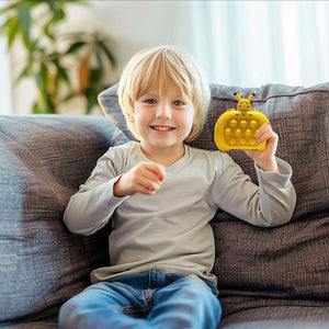 Cartoon Fast Pop Game it Handheld Games - Quick Push Bubble Light Up Sensory Fidget Toys for Kids - Christmas Birthday Gifts for 3-12 Year Old Girls Boys