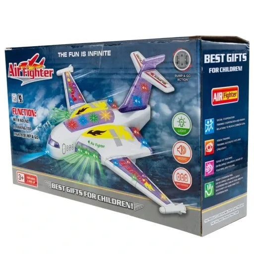 INTERACTIVE DRIVING PLANE, LIGHTING LED, PLAYING FOR CHILDREN WITH SOUND