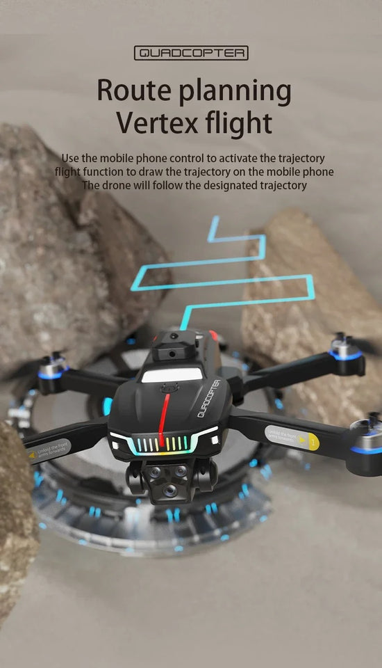 J6 Pro Brushless Motor Drone with RGB Lights & Triple Camera Foldable Drone