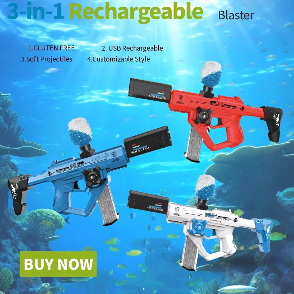 3 in 1 Armed Machine Gun | Rechargeable Blaster Gun