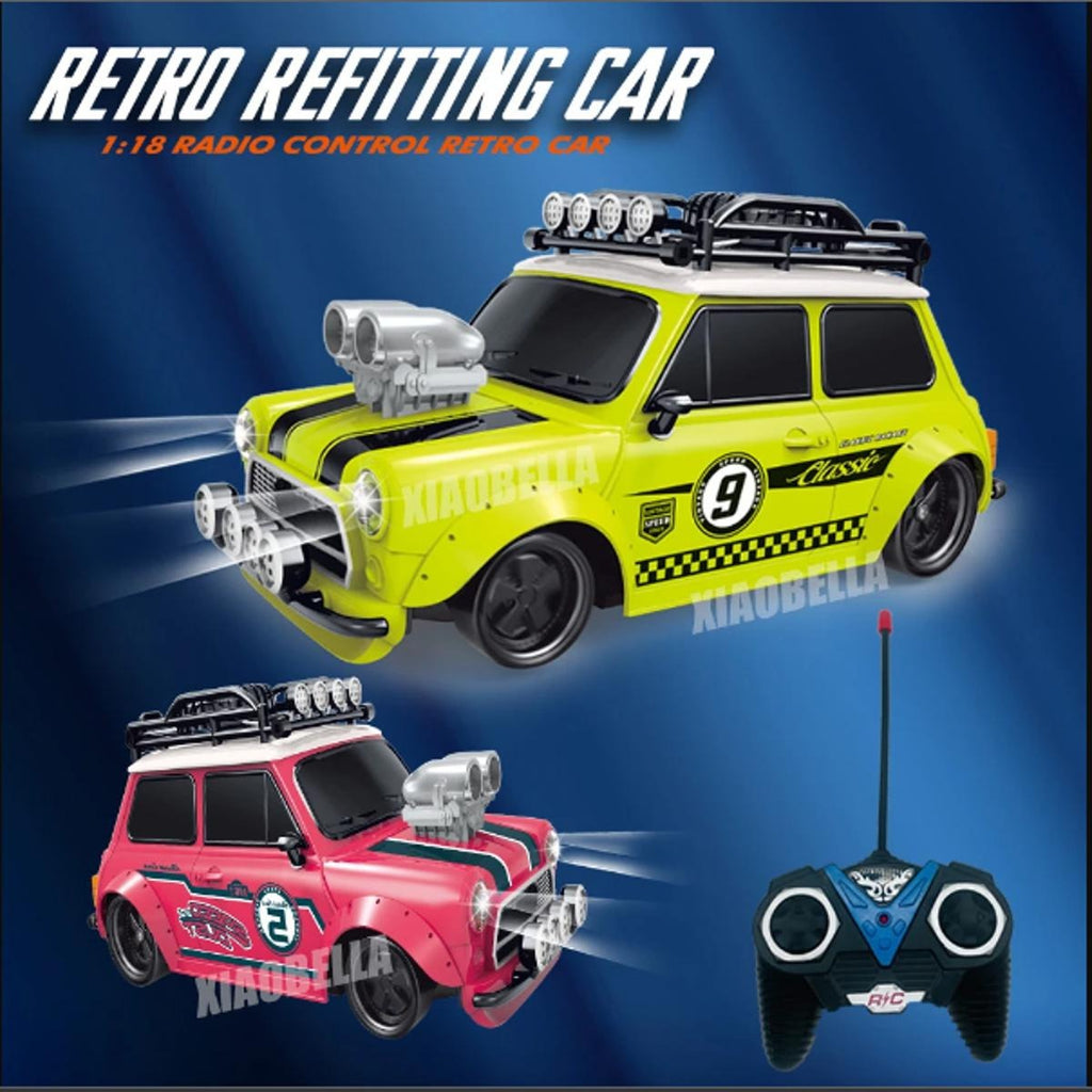 RADIO REMOTE CONTROL RC SPORTS RETRO CAR LIGHTS RACING KIDS FUN TOY XMAS GIFT