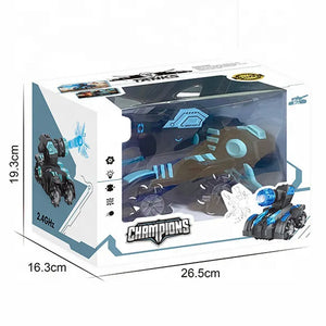 2.4G 4WD Electric Radio Control 360 Degrees Rotation Dancing Toys Launch Water Bullet RC Stunt Cars with Light and Simulation Sound Remote Control Car