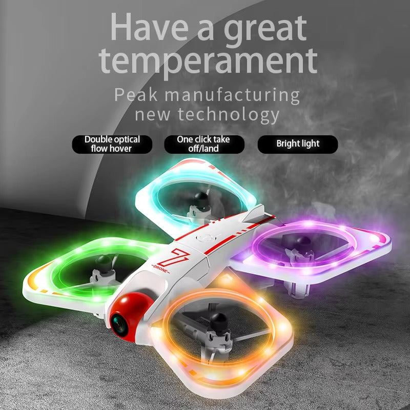 SKY 7 Dazzling Lighting Night Drone Toys 480p HD Dual-Camera Drone with Optical Flow One Click Stunt RC Toys Fly Hobby Gifts