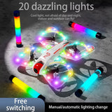SKY 7 Dazzling Lighting Night Drone Toys 480p HD Dual-Camera Drone with Optical Flow One Click Stunt RC Toys Fly Hobby Gifts