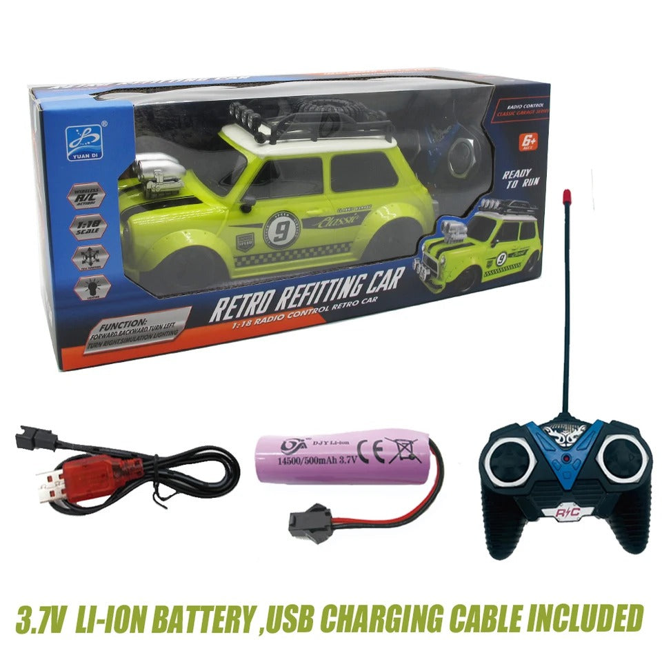 RADIO REMOTE CONTROL RC SPORTS RETRO CAR LIGHTS RACING KIDS FUN TOY XMAS GIFT