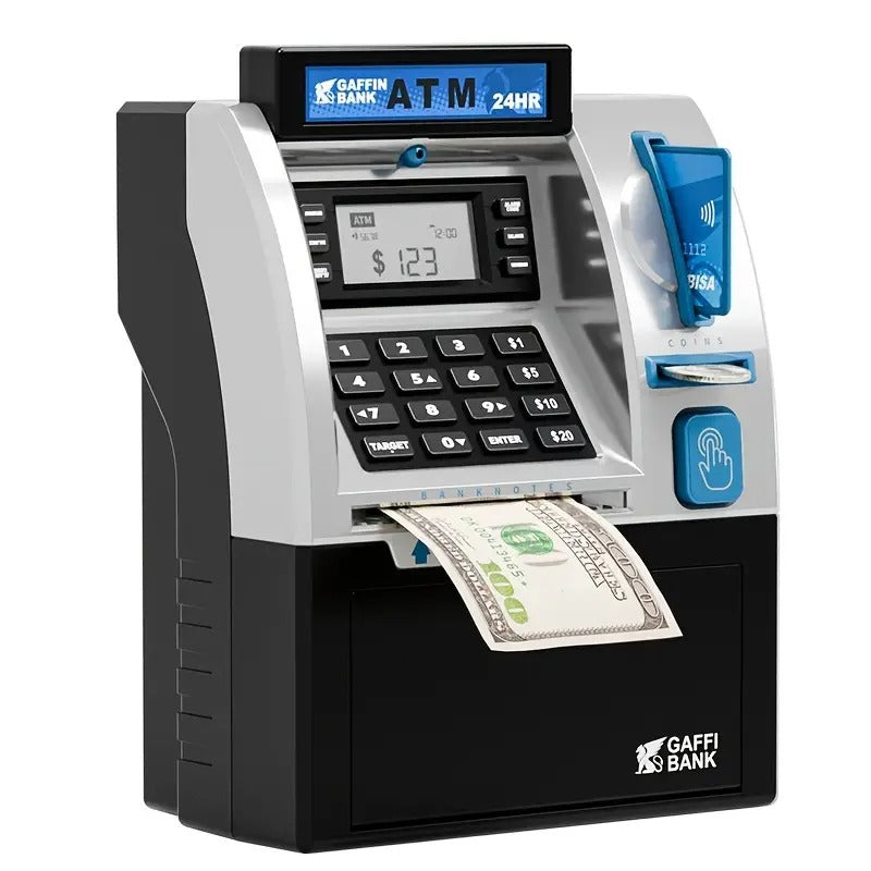 Large ATM Penny Bank with Password, Cash and Coin Safe Money Saving Toy, Perfect Christmas New Year Gift for Notes and Coins