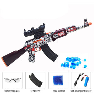 A-47 Gel Blaster Manual Reload & Automatic Electric Rechargeable - 2 in 1 Toygun With Goggles