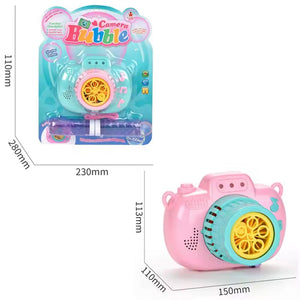 Summer Outdoor Kids Light Automatic Bubble Blower Machine Toy 5 Nozzles Bubble Camera with Music