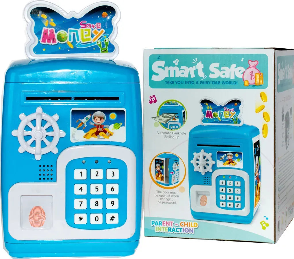 Children's money box | Piggy bank | Savings safe | Money box | Children's safe | Blue | Astronaut