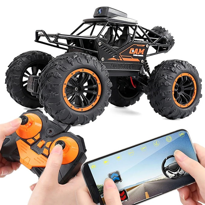 Remote Control Car With Camera WiFi HD FPV Camera, 2.4Ghz Off-Road Remote Control Rechargeable Monster Truck Toys for Boys