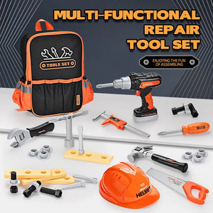 Educational Toys Develop Intelligence Portable Storage Backpack Kids Tool Set Funny Tool Pretend Play Set Tools Toy for Kids